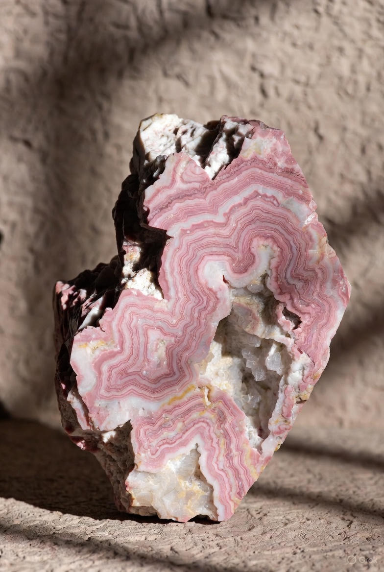Shop the Rhodochrosite Collection: The stone of compassion, self-love, and emotional healing. Find unique pink and white banded jewelry.