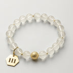 111 Clear Quartz Bracelet 8mm 18K Gold Plated
