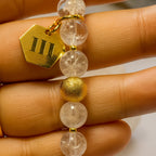 111 Clear Quartz Bracelet 8mm 18K Gold Plated