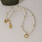 Moonstone Heart Necklace | 3 mm Faceted Gemstones | Naia Heart | Intuition • Emotional Harmony • Lunar Radiance