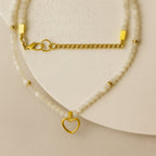 Moonstone Heart Necklace | 3 mm Faceted Gemstones | Naia Heart | Intuition • Emotional Harmony • Lunar Radiance