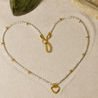Moonstone Heart Necklace | 3 mm Faceted Gemstones | Naia Heart | Intuition • Emotional Harmony • Lunar Radiance