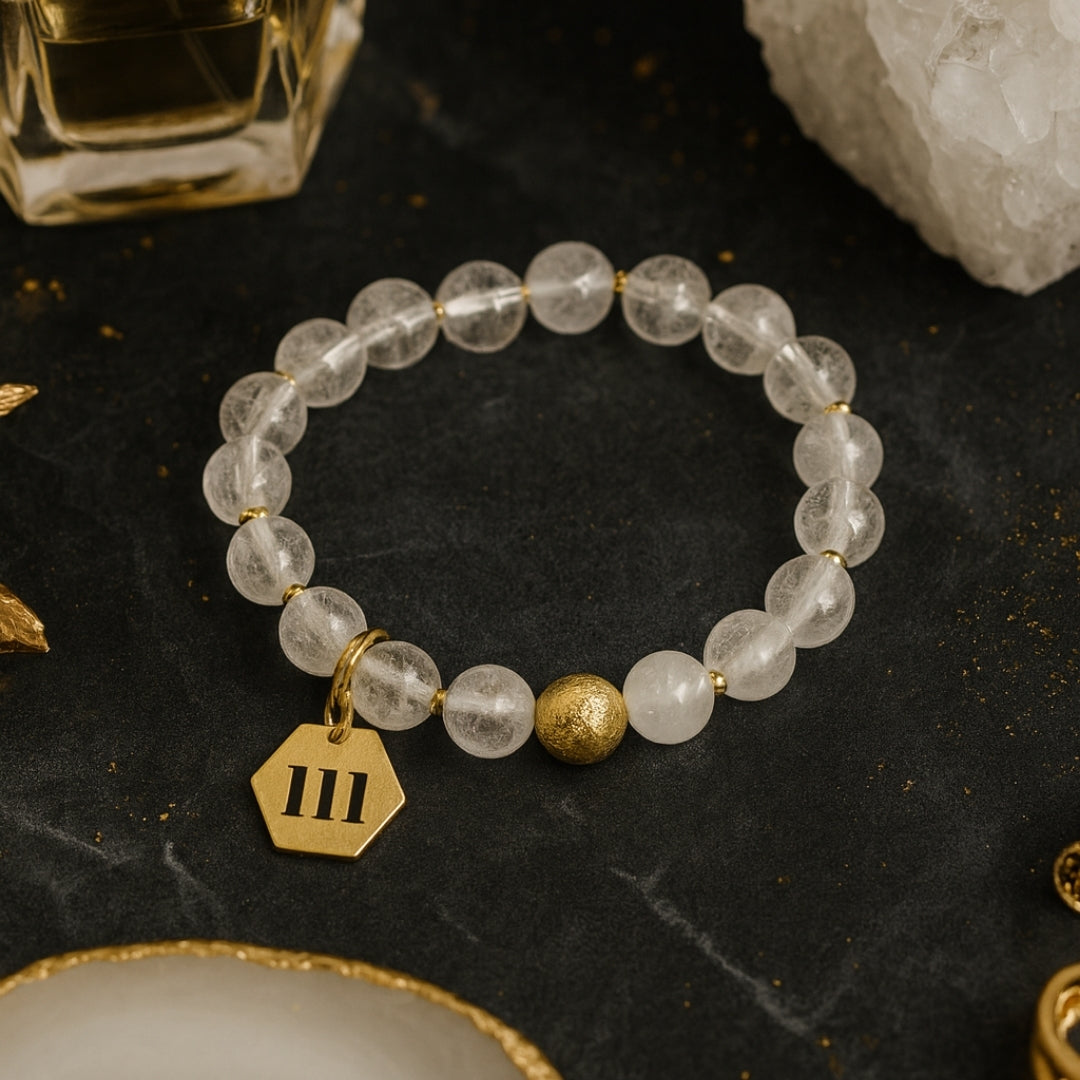 Miracle Codes Collection Set 5 Energy Coded Bracelets | Angel Number 111 • 222 • 777 • 888 • 520 | 18K Gold-Plated