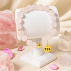 222 Rose Quartz Bracelet 18K Gold Plated