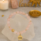 222 Rose Quartz Bracelet 18K Gold Plated