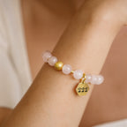 222 Rose Quartz Bracelet 18K Gold Plated