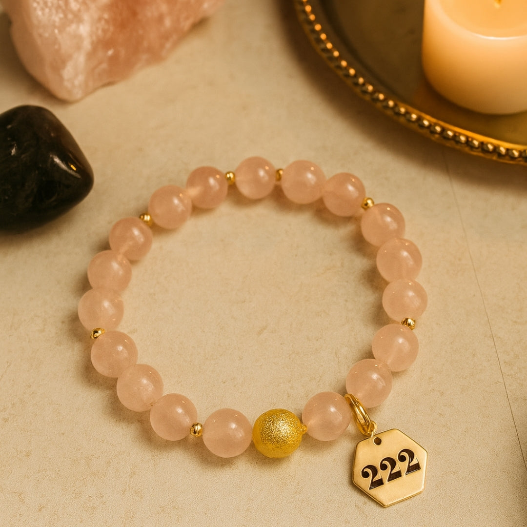 Miracle Codes Collection Set 5 Energy Coded Bracelets | Angel Number 111 • 222 • 777 • 888 • 520 | 18K Gold-Plated