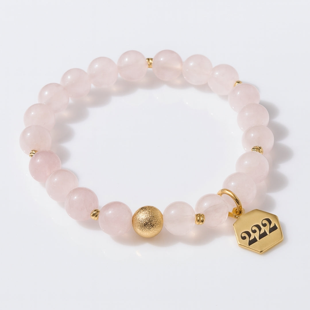 222 Rose Quartz Bracelet 18K Gold Plated