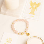 222 Rose Quartz Bracelet 18K Gold Plated