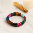 Rainbow Aegis – Madagascar Agate Bracelet | 15x23mm Multicolor Premium Cut