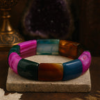 Rainbow Aegis – Madagascar Agate Bracelet | 15x23mm Multicolor Premium Cut