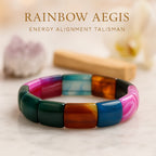 Rainbow Aegis – Madagascar Agate Bracelet | 15x23mm Multicolor Premium Cut