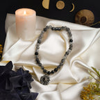 Rutilated Quartz Necklace 8mm|Premium Hand-Knotted Beads | 925 Silver Compass Rose Pendant