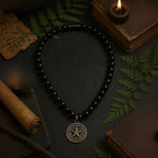 Onyx Necklace 925 Silver with Compass Pendant | Handmade Jewelry Gift