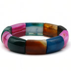 Rainbow Aegis – Madagascar Agate Bracelet | 15x23mm Multicolor Premium Cut