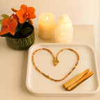 Strawberry Quartz Necklace 3mm Faceted Beads | Golden Clover Talisman Jewelry