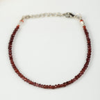 Strawberry Quartz + Rose Quartz + Garnet Bracelet Set  Handmade Gemstone Jewelry