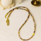 Strawberry Quartz Necklace 3mm Faceted Beads | Golden Clover Talisman Jewelry