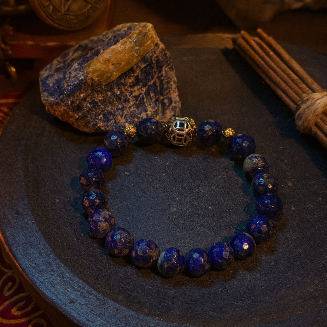 Lapis Lazuli Healing Bracelet 8mm|Healing Crystal Jewelry for Intuition