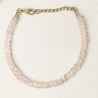 Strawberry Quartz + Rose Quartz + Garnet Bracelet Set  Handmade Gemstone Jewelry