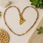 Strawberry Quartz Necklace 3mm Faceted Beads | Golden Clover Talisman Jewelry