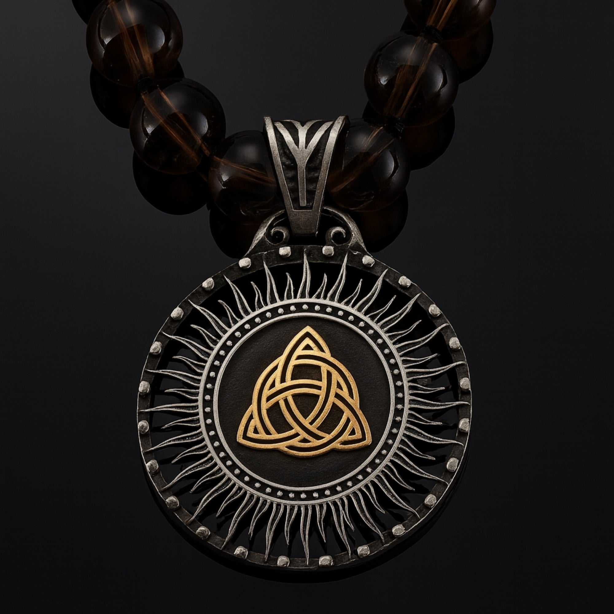 Smoky Quartz Necklace 925 Silver | 8mm Beads