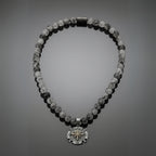 Rutilated Quartz Necklace 8mm|Premium Hand-Knotted Beads | 925 Silver Compass Rose Pendant