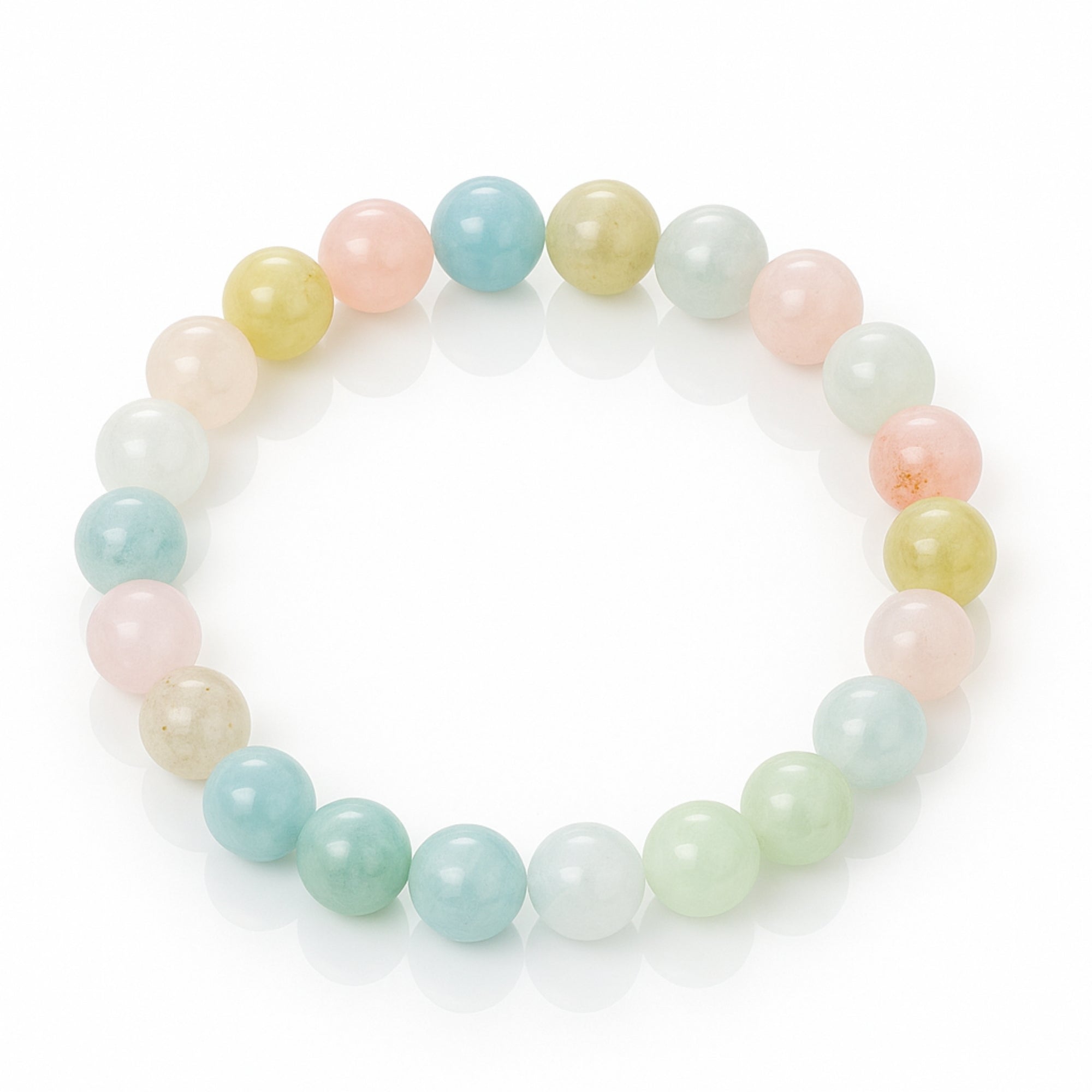 Aquamarine Morganite Heliodor Talisman | 8 mm Premium Beryl Crystal Bracelet