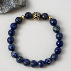 Lapis Lazuli Bracelet 8mm Crystal Jewelry with Ritual Kit