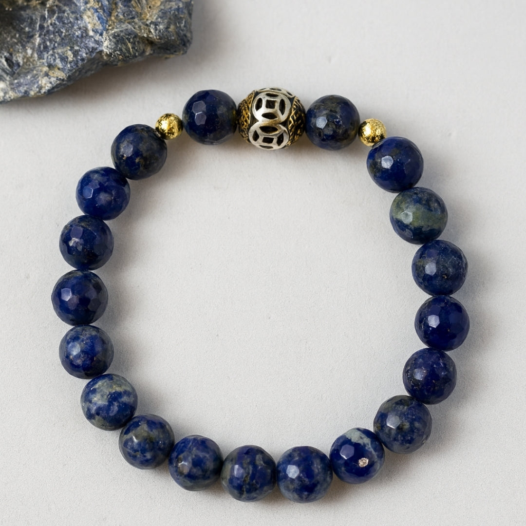 Lapis Lazuli Healing Bracelet 8mm|Healing Crystal Jewelry for Intuition