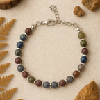 Ruby Sapphire Handmade Bracelet 6mm Faceted with Hematite & Clover Charm