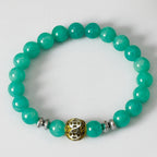 Amazonite Hematite Bracelet 8mm Handmade Crystal Jewelry
