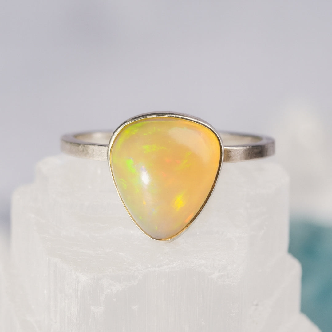 Opal Ring Eos Spectrum Ethiopian Opal |Adjustable 925 Sterling Silver