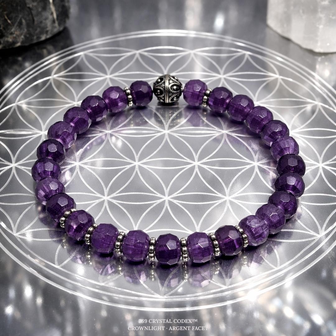 Amethyst bead bracelet.