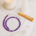 Amethyst bead necklace.