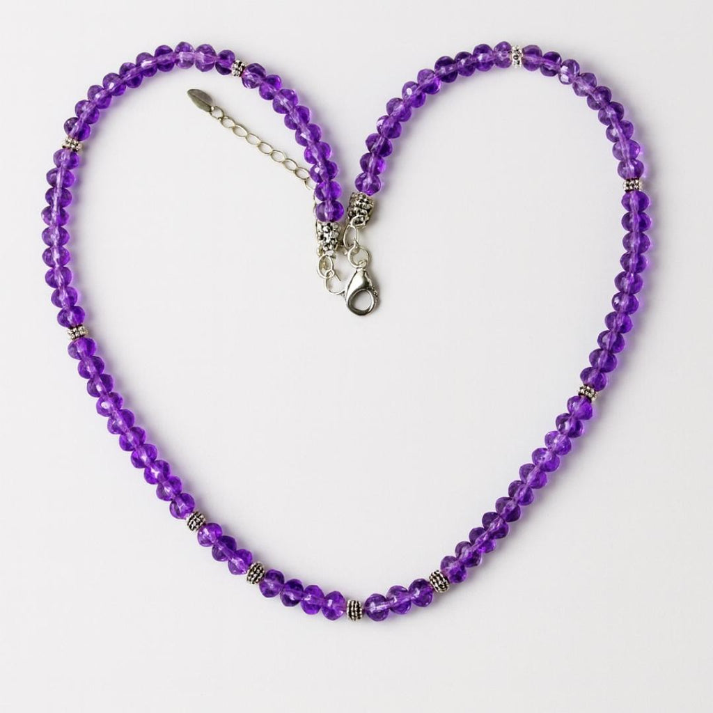 Amethyst bead necklace.