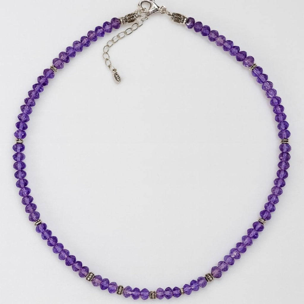 Amethyst bead necklace.
