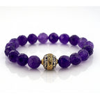 Amethyst Bracelet 10mm Faceted Natural Gemstone Spiritual Talisman Mystic Jewelry Tibetan Bead Energy Bracelet Handmade Gift for Her Alchemy