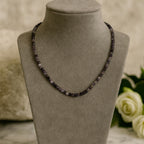 Amethyst Earth Frequency Necklace 5mm Faceted Cube Natural Gemstone