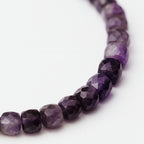 Amethyst Earth Frequency Necklace 5mm Faceted Cube Natural Gemstone
