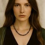 Amethyst Earth Frequency Necklace 5mm Faceted Cube Natural Gemstone