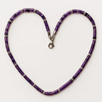 Amethyst Cylinder Necklace 4x2mm