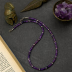 Amethyst Cylinder Necklace 4x2mm
