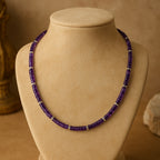 Amethyst Cylinder Necklace 4x2mm