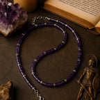 Amethyst Cylinder Necklace 4x2mm