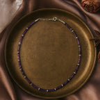 Amethyst Cylinder Necklace 4x2mm