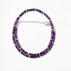 Amethyst Cylinder Necklace 4x2mm