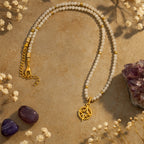 Moonstone & Golden Compass Star Pendant Necklace