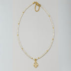 Moonstone & Golden Compass Star Pendant Necklace