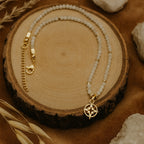 Moonstone & Golden Compass Star Pendant Necklace